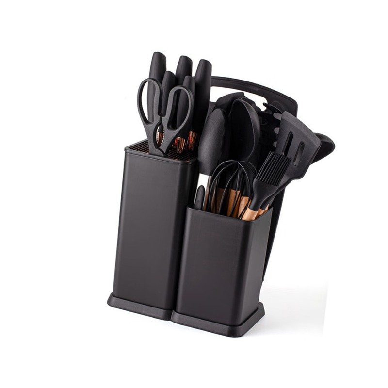 19 Pcs Kitchen Utensils Set Wood Handle Silicone Cooking Utensils