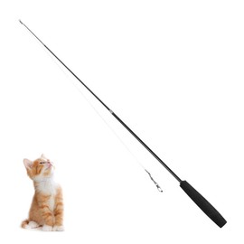 MiOYOOW Cat Toys Wand, Retractable Cat Rod 3-Section Interactive Cat Toys with EVA Non-Slip Handle for Indoor Cats Kittens(Not Include Replacement)