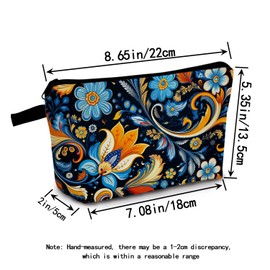 MoCaliduccious Colorful Flower Print Women Cosmetic Bag Floral Print Makeup Bag Great Ideal Gift for Birthday Presents and Festival Celebrations Floral Gift for Sister