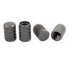TOMALL Round Style Wheel Tyre Valve Caps Chrome Grey for