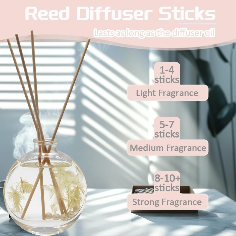 Posinda 100PCS Reed Diffuser Sticks, 8 Inch Rattan Fiber Sticks