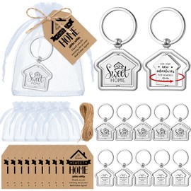 Suncalla 20 Sets Estate Agent Gifts for Clients Sweet Home Keychain Thank You Cards and Organza Bags Real Estate Agent Supplies Closing Gifts for Buyers