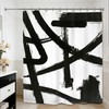 Kalmico Black White Abstract Shower Curtain 60Wx72L Inch Modern Line