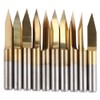 10pcs 3.175mm Titanium Coated Tungsten Steel Engraving CNC Bit Carving