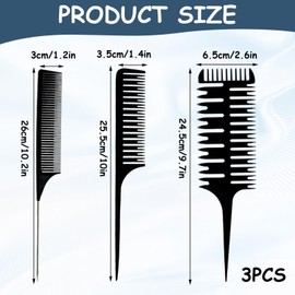 Pack of 3 Hair Comb for Precise Colouring and Styling