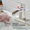 Sanliv Bathroom Faucet Brushed Nickel, Waterfall Bathroom Faucet, One-Handle Single