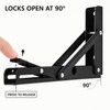 2-Pack Folding Shelf Brackets with 90° Lock & Press-to-Fold Design
