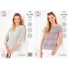 King Cole 5504 Crochet Pattern Womens Top and Cardigan in