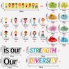Diversity Bulletin Board Decoration Set Diverse Students Borders Cutouts for