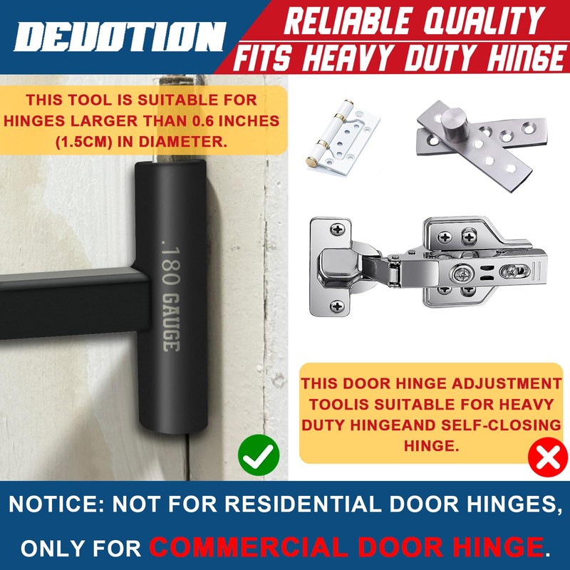 DEUOTION Door Hinge Adjustment Tool for .134 and .180 Gauge