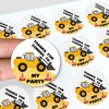 Digger Thank You Birthday Party Stickers for Party Bags &