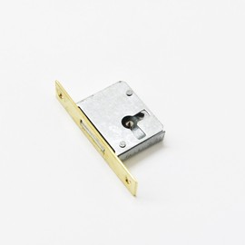 Furniture Lock with Brass Cuff Square (Right, Backset 15 mm) Raw Iron