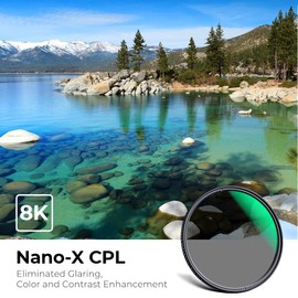 K&F Concept 72mm Polarizing Filter, CPL Lens Filters Optics Glass Polarizer Slim Professional Polarising Multi-Coated Circular Polarizer Camera Filter (Nano-X Series)
