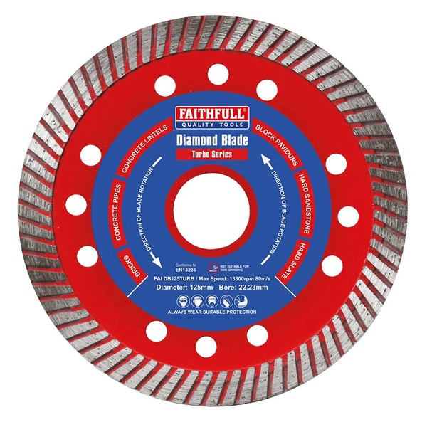 Faithfull DB125TURB 125 x 22 mm Turbo Cut Diamond Blade