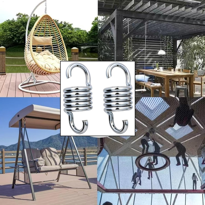 Markeny 2PCS Hammock Spring，Markeny Hardened Galvanized Steel Extension Spring Coil