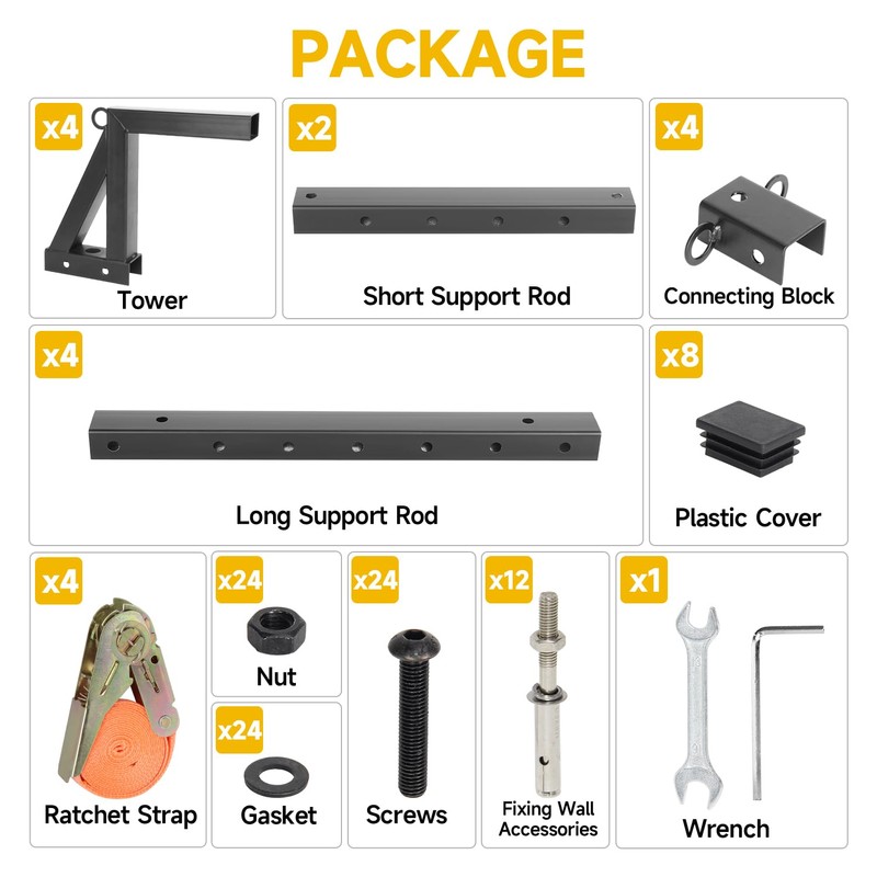 HUGEBO Adjustable Trailer Ladder Rack, Heavy Duty Side Mount with