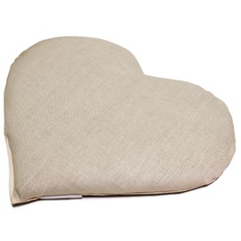 Organic Grain Cushion Heart Approx. 30 x 25 cm – Organic Filling & Organic Fabric Natural – Heat Cushion Heart Cushion