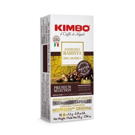 Kimbo Espresso Barista 100% Arabica | Aluminium Capsules | Nespresso Compatible | Smooth & Rich Italian Espresso | Medium Dark Roast, 10 Count