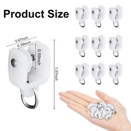 Curtain Glider Track Rail Runners Mute Wheel Rollers Heavy Duty Curtains Tracks Pulley 20PCS,White