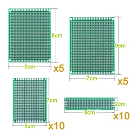 YUNGUI 20 Pcs 2x8cm PCB Board Small Prototype Boards Universal Printed Circuit Boards Breadboard for DIY Soldering Electronic Project