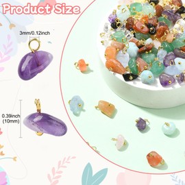 KitBeads 100Pcs 10 Styles Irregular Gemstone Charms Colorful Healing Natural Gem Stone Pendants for Bracelets Jewellery Making Necklaces Crafts Bulk