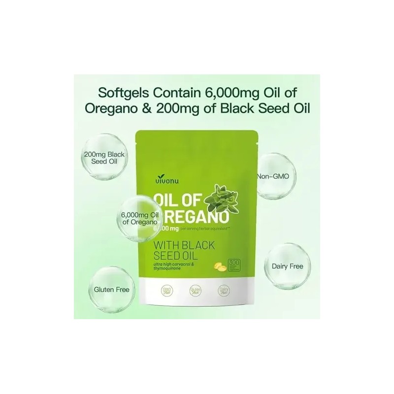 Aceite De Orégano 6000mg 300 Cápsulas Blandas