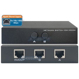 Unbranded 2-Port Ethernet RJ45 Data Switch Manual AB Push Button Switching 1000 Mbps