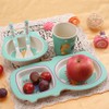 5 pcs set Eco friendly Bamboo Fiber Cartoon Children Tableware