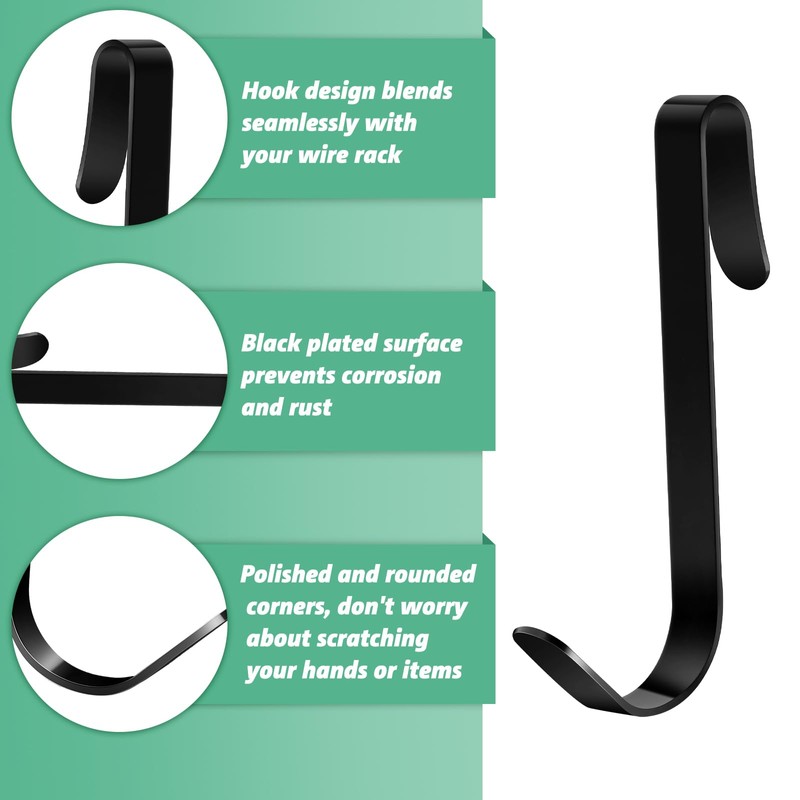 Yaocom 6 Pcs J Hook for Wire Shelving 3.6 Inch