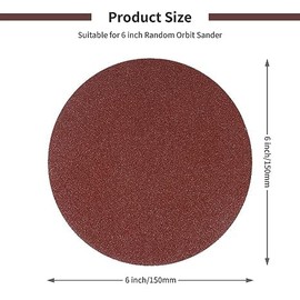 150mm Hook-and-Loop Sandpaper, 40Pcs 6 Inch Sanding Discs Pads 80 Grit Sander Pads Sand Sheets for Orbital Sander