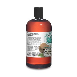 Bella Terra Oils Coconut Oil Fractionated. 16 oz. Organic. 100% Pure. Stays Liquid. Carrier Oil for Essential Oils. Natural Moisturizer. For Hair, Skin, Nails