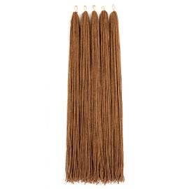 GUOHUI Micro Faux Locs Crochet Hair, 36 Inch 5 Packs Color Light Brown DIY Braids Straight Styles (36",30)