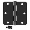 6 Pack 3.5" x 3.5" Black Door Hinges, Matte Black