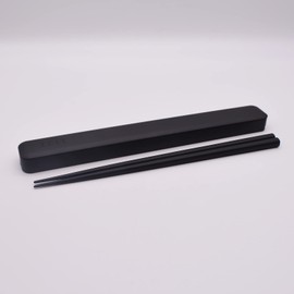 Mitani C17610 Yamanaka Lacquerware, Yamanaka Lacquerware, Chopsticks & Case Set, 8.9 inches (22.5 cm), ZEIT Black, Black, Made in Japan