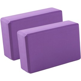 [Painless Chamfered Processing] Yoga Blocks, Set of 2, High Density EVA, Lightweight, Solid, Pilates, Stretch (Purple)