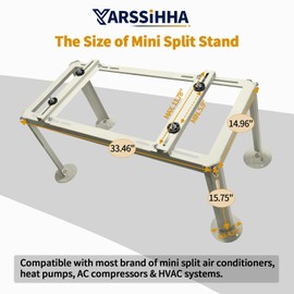 Yarssihha Mini Split Ground Stand for 9000-24000 BTU Ductless Air Conditioners Heat Pumps, Heavy Duty Adjustable Mini Split Stand, Condenser Stand, Max Load: 440LBS