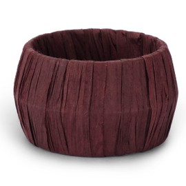 Ajuny Handmade Raffia Napkin Rings Brown Round Decorative 1.5" Napkin Holder for Dining Room Wedding Anniversary Christmas Dinner Party Table Decoration - Set of 12