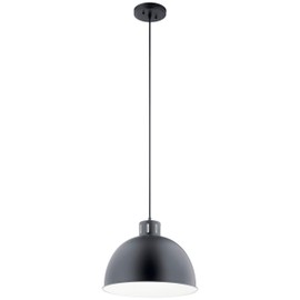 Kichler 52153BK Zailey Pendant, 1-Light 150 Watts, Black