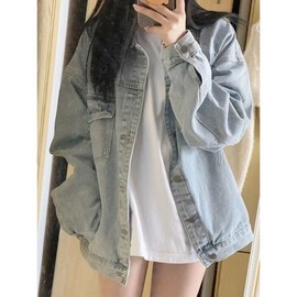 [Overseas] Denim Outerwear Women's Fall/Winter 2025 New Product Design Fashionable Casual Jacket Blue High quality-s 2ea