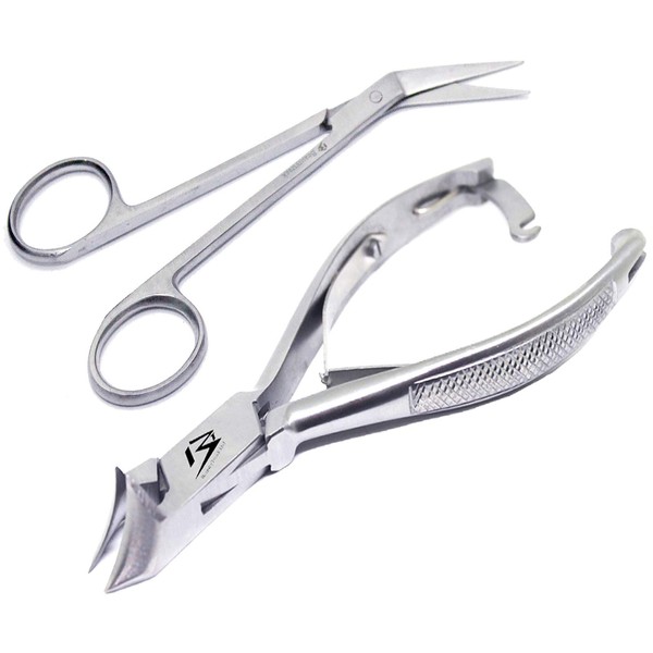 Beauty Track® – Podologen Nail Clippers Nail Nippers for thick toenails Plus Extra Long Scissors for Finger Nails & Toe Nails Foot Care Instruments Case Leather the safety Nail Clippers.