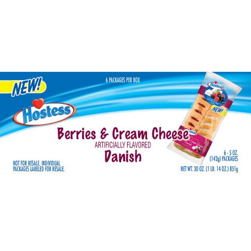 Hostess Danish, Berries & Cream Cheese, 5 Ounce (Pack of