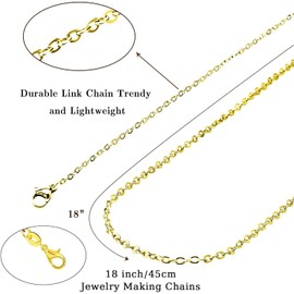 Necklace Chains For Jewelry Making, 26 Pack Gold Necklace Chains For Jewellery Making, Bulk Necklace Chains, Cable Chain Necklace For Diy Jewelry Making