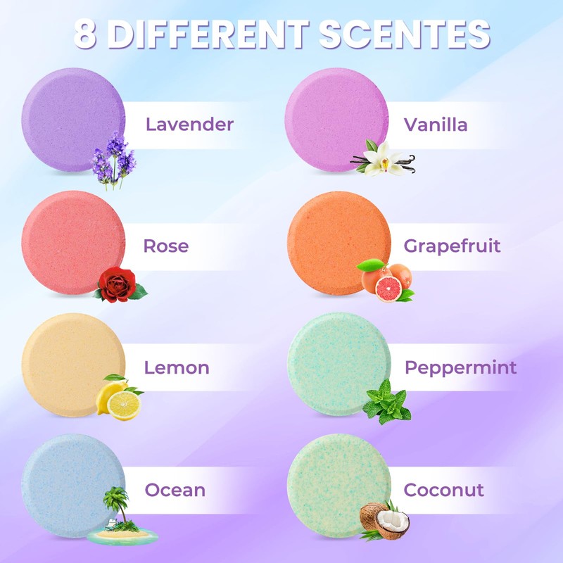 CalmNFiz Shower Steamers 8 Scents - Shower & Bath Bombs