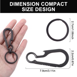 Ouligay Titanium Carabiner Keychain Key Carabiner Clip Heavy Duty Belt Clips Key Holder with Bottle Opener for Camping Hiking(Black)