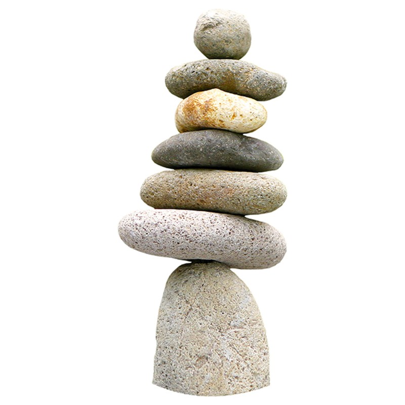 BestNest Ancient Graffiti Stone Cairns Set, 2-Piece Stacked Rock Sculptures