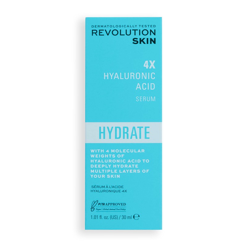 Revolution Skin, 4 x Hyaluronic Acid Face Serum, 30 ml