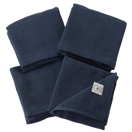 Muko Toalla, Doble Gasa Paños, Toalla Senshu, Delgada, Fabricada en Japón, Absorbente, Secado Rápido, Bebé (Paños, Azul marino)