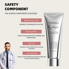 DONBUKLL Hydrolyzed Collagen Night Wrapping Mask - 2.64 fl.oz | Overnight Peel Off for Elasticity, Hydration & Tight Skin | Reduce Sagging & Dullness