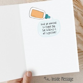 m&h invites Punny Glue Workplace Appreciation Card For Coworker, Boss, Admin Assistant, Supervisor, Manager - Funny Group Thank You, Birthday or Recognition Card for Office