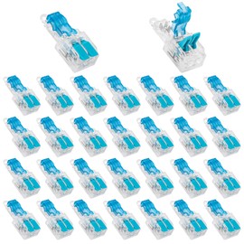 Linkstyle 30PCS T Tap Wire Connectors, 20-14AWG Quick Connect Low Voltage Connectors Kit, Solderless Wire Splice Connector Push-in 1 in 2 Out